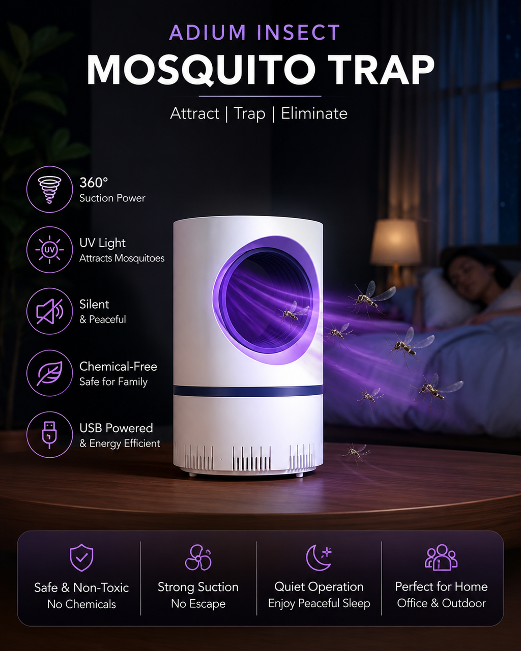 Adium Insect Killer Inhalation Trap Lamp
